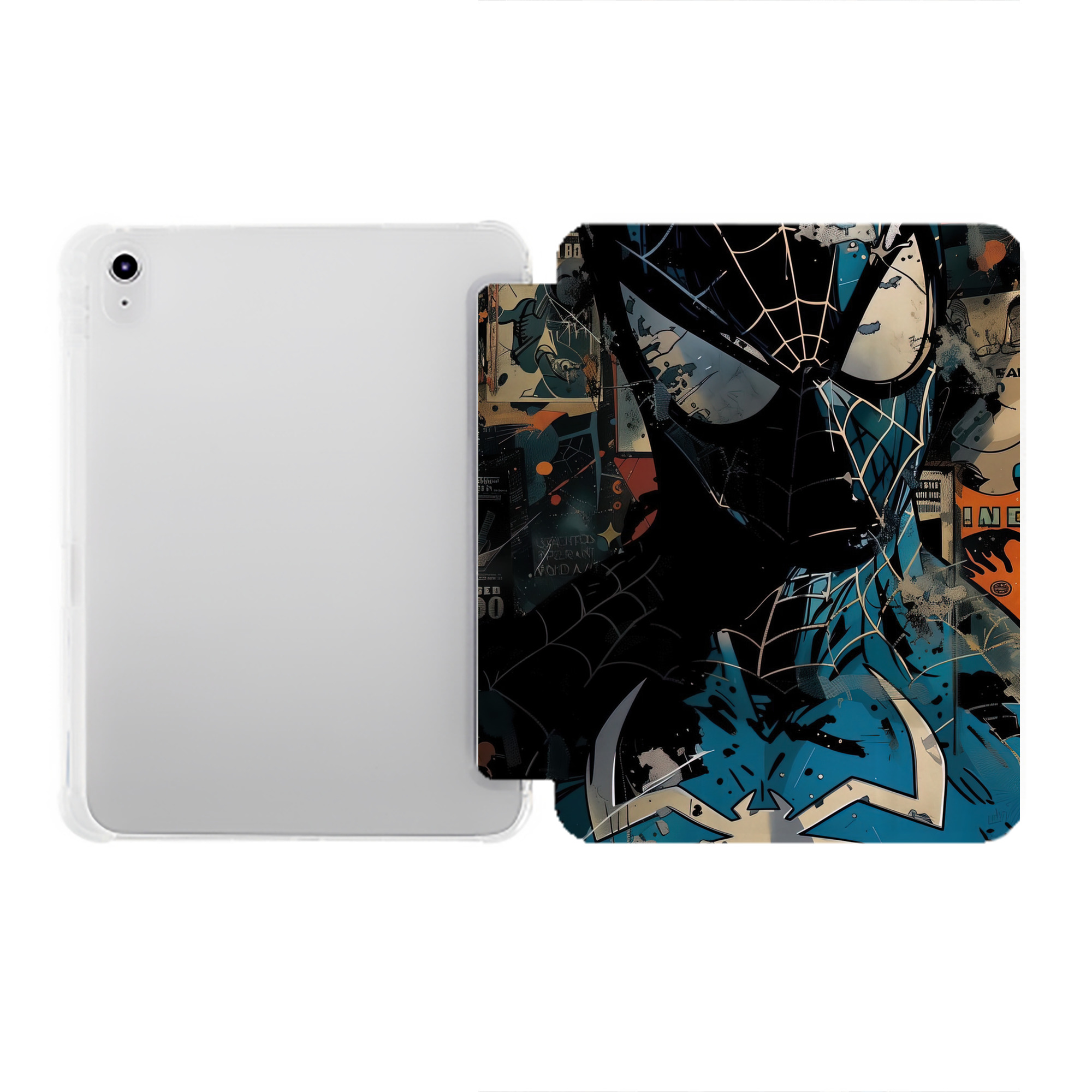 （画像用） Spider Man スパイダーマン IPad ケース ペン収納付き 三つ折りスタンド PUレザー×シリコン 対応機種9.5/10.5/10.9インチ